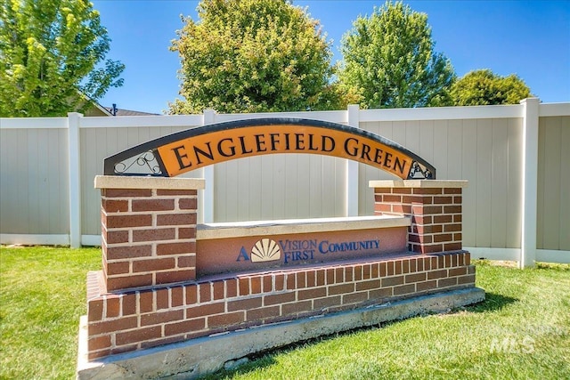 view of community sign