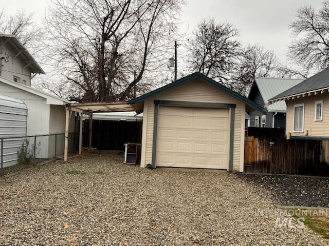 view of garage