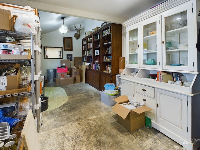 interior space featuring lofted ceiling