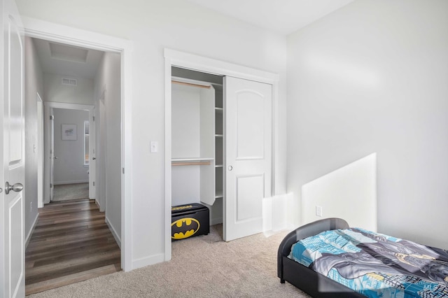 205 W 13th Ave, Jerome, ID 83338 - carpeted bedroom featuring attic access, a closet, and baseboards