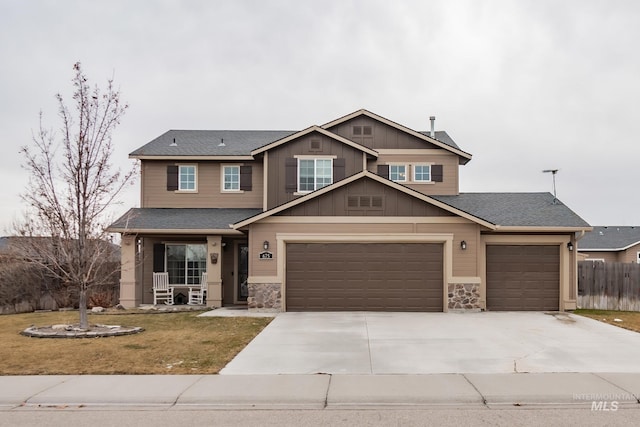 craftsman-style house featuring a garage