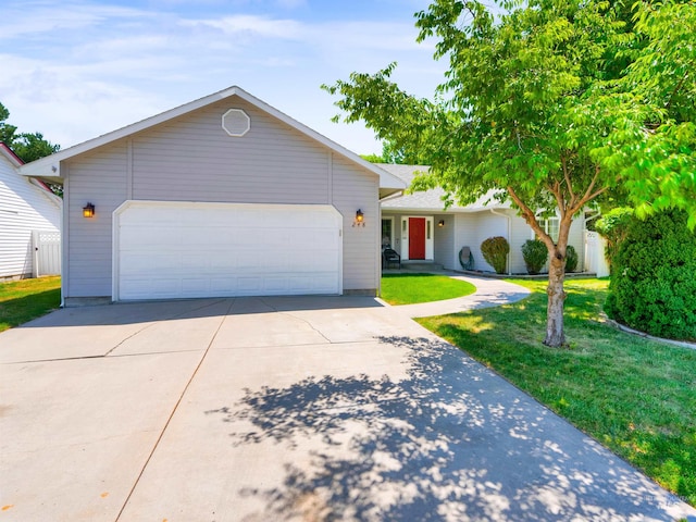 248 N Palmetto Dr, Eagle, ID 83616 - ranch-style home with concrete driveway, a front lawn, and a garage