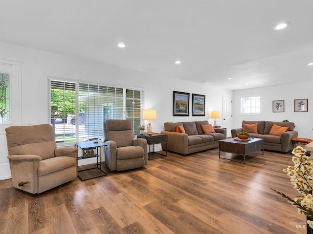 248 N Palmetto Dr, Eagle, ID 83616 - living room featuring wood finished floors and recessed lighting