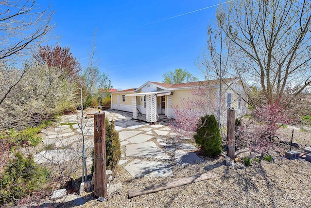 view of front of home with stucco siding