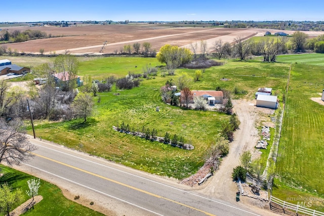 aerial view with a rural view