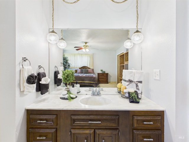 1929 S 2350 E, Malta, ID 83342 - bathroom featuring vanity and ceiling fan