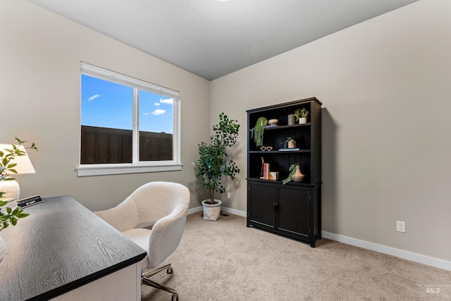 view of carpeted office