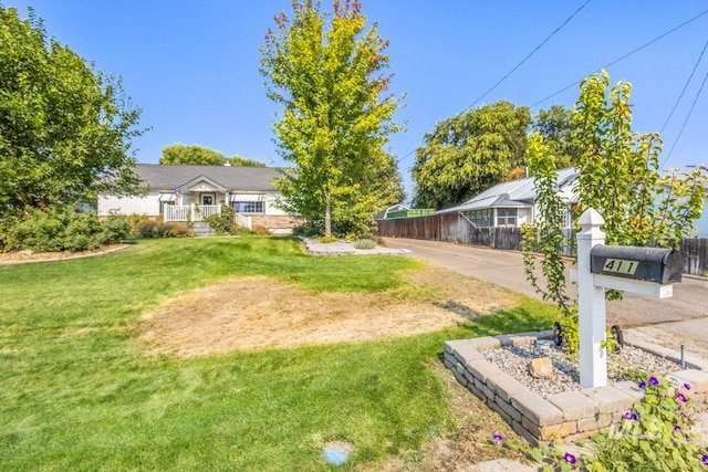 view of yard featuring fence