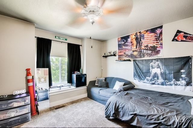 1234 W Sagwon Dr, Kuna, ID 83634 - bedroom featuring carpet floors, baseboards, and ceiling fan