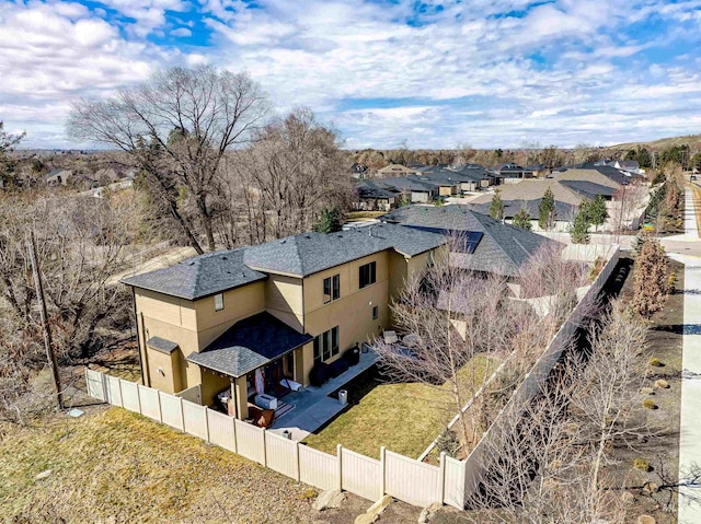 aerial view with a residential view