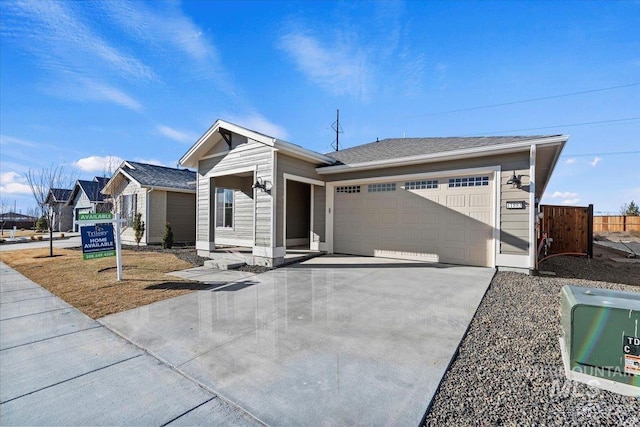 ranch-style home with a garage