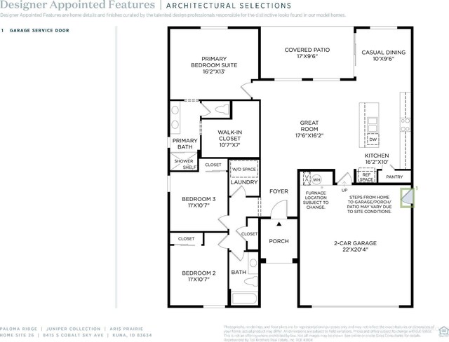 8415 S Cobalt Sky Ave, Meridian, ID 83634 - floor plan / room layout