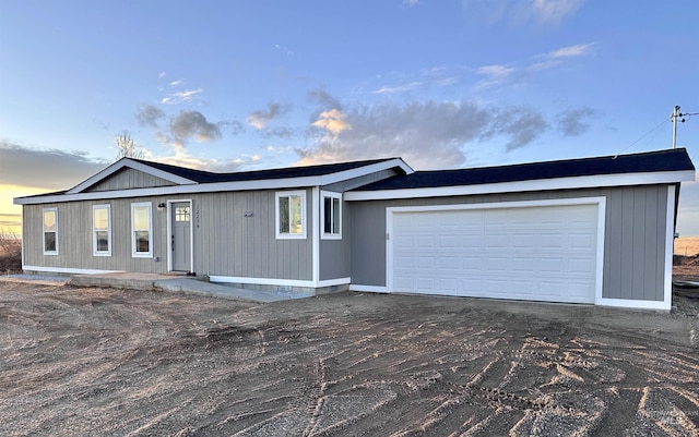 view of front of house with a garage