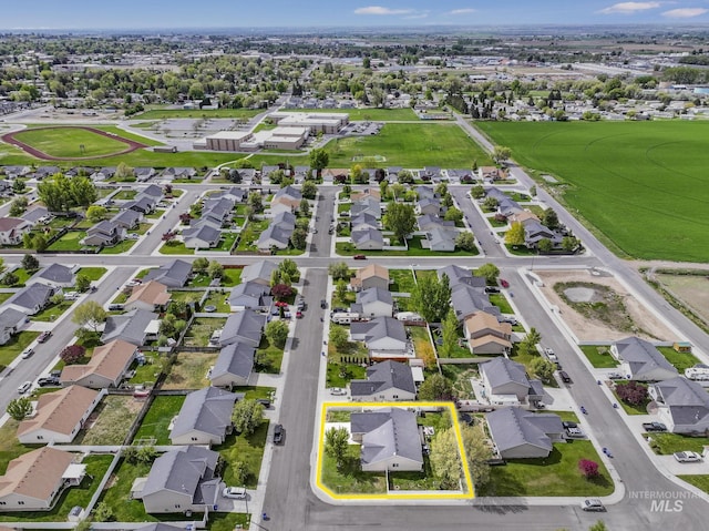 1517 Elm St N, Jerome, ID 83338 - aerial perspective of suburban area with property parcel outlined