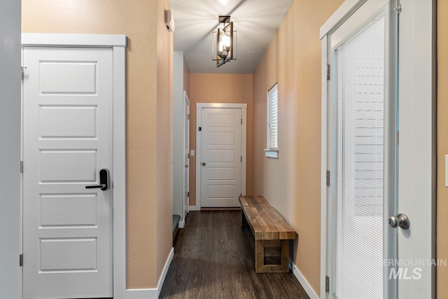 1873 W American Fork Dr, Meridian, ID 83642 - mudroom featuring dark wood-type flooring and baseboards