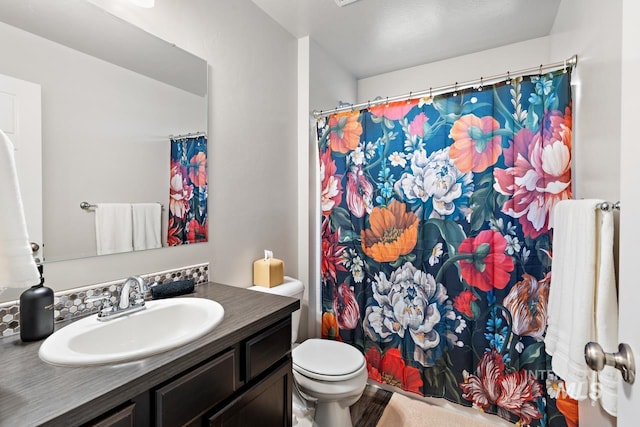 1873 W American Fork Dr, Meridian, ID 83642 - full bath featuring vanity, toilet, and a shower with shower curtain