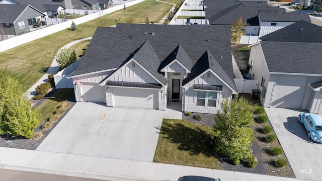 drone / aerial view with a residential view