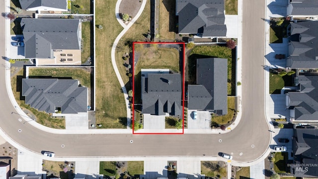 bird's eye view featuring a residential view