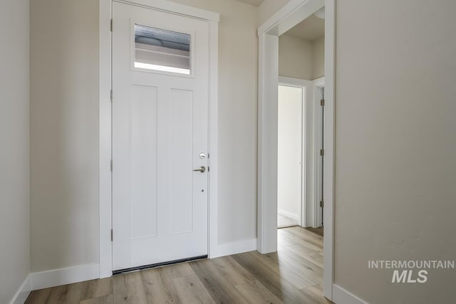 foyer featuring light wood-type flooring