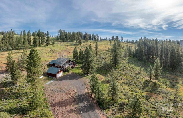 bird's eye view with a rural view