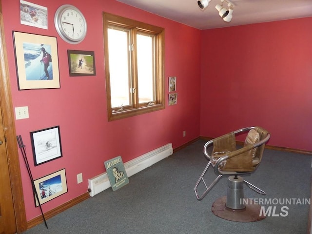 misc room with carpet floors and baseboards