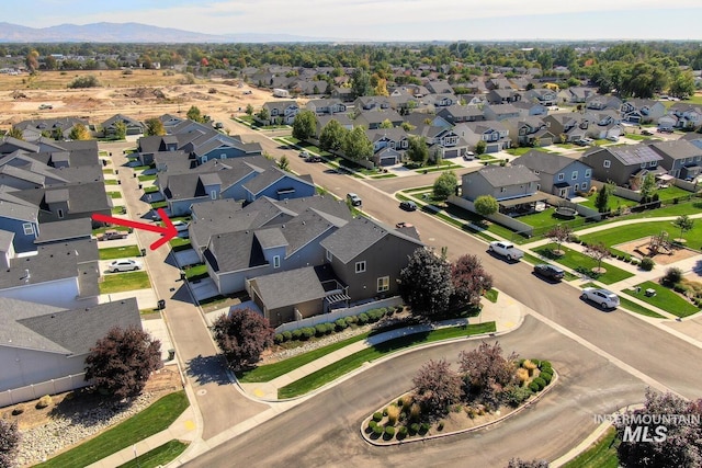 bird's eye view featuring a residential view