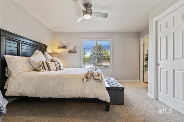 5915 N Lilybrook Pl, Boise, ID 83713 - bedroom featuring carpet, a ceiling fan, and baseboards