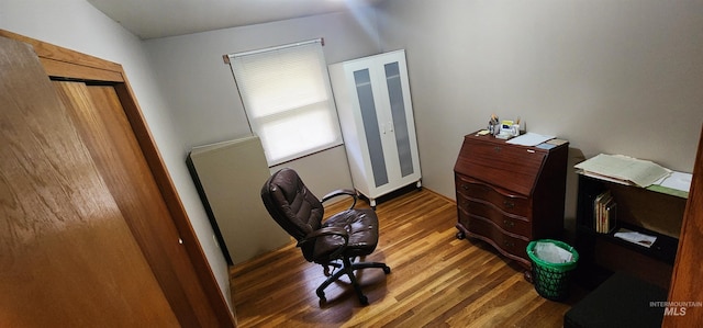 office area featuring wood-type flooring