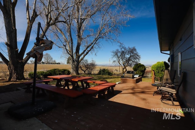 view of yard featuring a deck