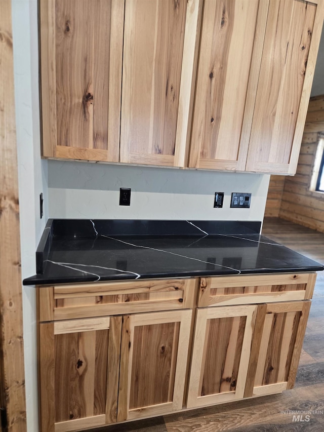 kitchen with dark wood-type flooring