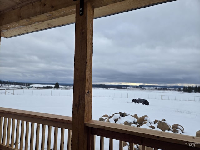 property view of water with a rural view