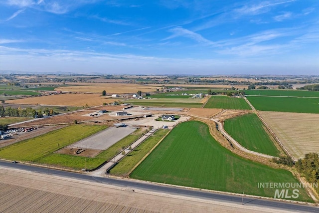 drone / aerial view with a rural view