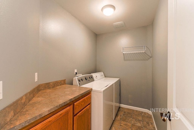 1962 E 6th St, Moscow, ID 83843 - laundry area with stone finish flooring, washer and dryer, and baseboards