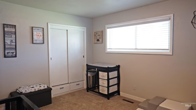 view of carpeted bedroom