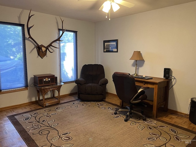 354 W Syringa Ct, Lewiston, ID 83501 - office space with a ceiling fan and baseboards