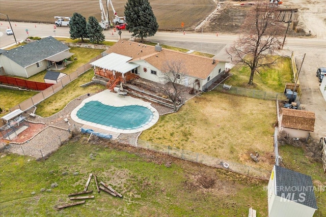 view of pool featuring a fenced backyard