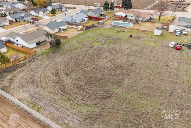 bird's eye view featuring a residential view