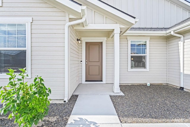 10255 W Gladiola St, Star, ID 83669 - property entrance featuring board and batten siding and a shingled roof