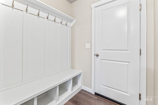 10255 W Gladiola St, Star, ID 83669 - mudroom featuring dark wood-style floors and baseboards