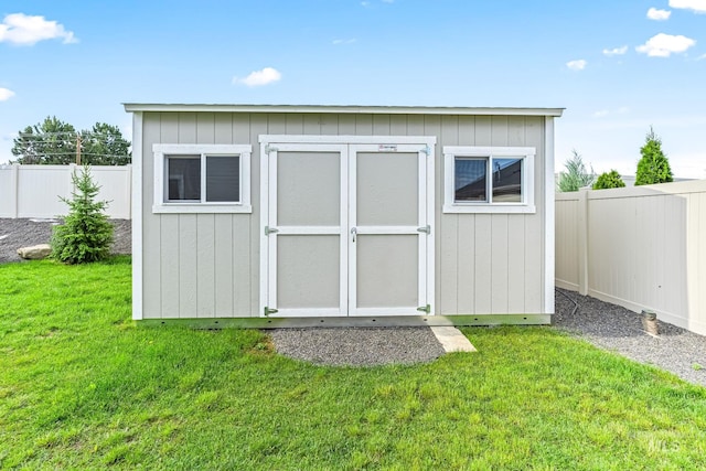 10255 W Gladiola St, Star, ID 83669 - view of shed featuring a fenced backyard