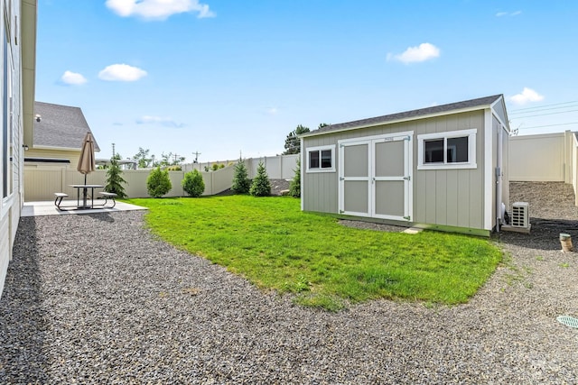 10255 W Gladiola St, Star, ID 83669 - fenced backyard featuring a shed and a patio area