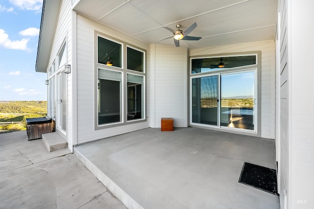 view of patio / terrace with a ceiling fan