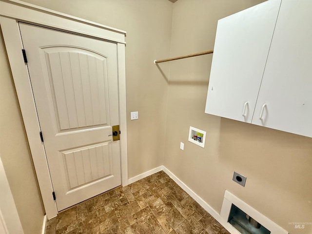 1241 W Ann Taylor St, Meridian, ID 83646 - laundry room featuring hookup for an electric dryer, cabinet space, hookup for a washing machine, dark stone finish floors, and baseboards