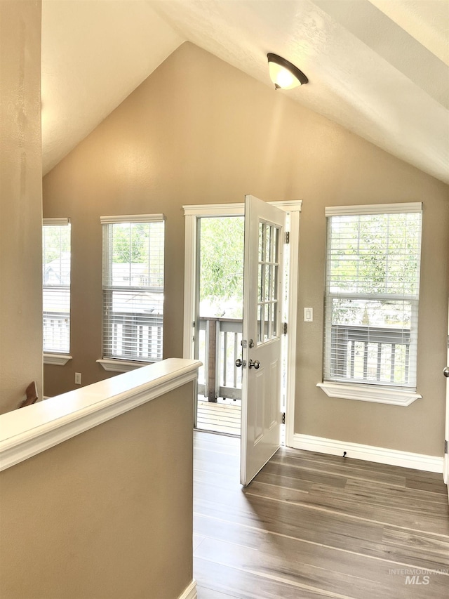 2910 W Hazel St, Boise, ID 83702 - entrance foyer featuring wood finished floors, lofted ceiling, and baseboards