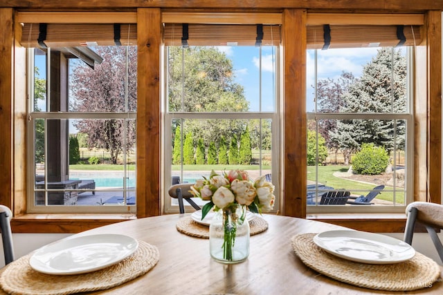 dining space featuring plenty of natural light