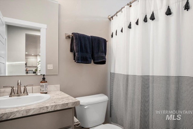 bathroom with toilet and vanity