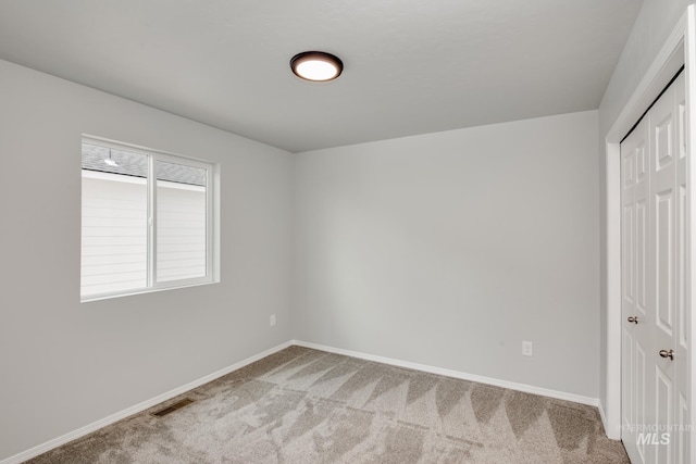 interior space with a closet and carpet