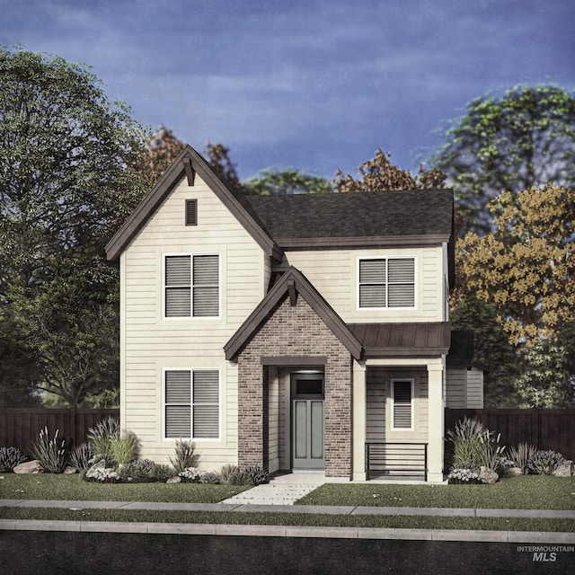 6056 S Apex Ave, Meridian, ID 83642 - traditional-style house featuring fence and brick siding