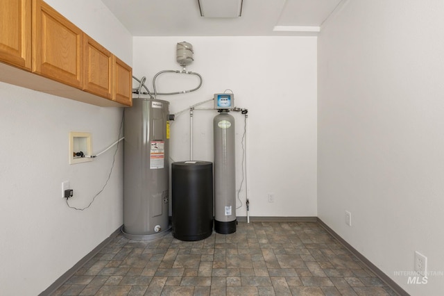 utility room with electric water heater
