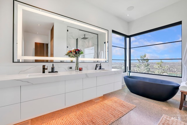 bathroom featuring double sink vanity